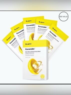 🧡 2/$40 Dr. Jart+ Ceramidin Skin Barrier Moisturizing Face Mask 5 Pack